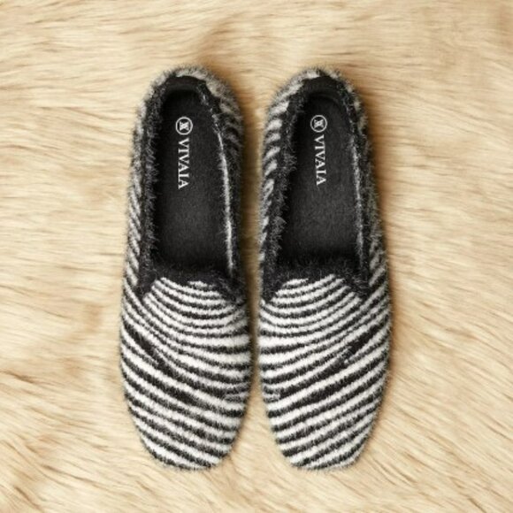 VIVAIA Shoes - VIVAIA Square-Toe Faux Mink-Knit Loafers Women's 39.5/US 9